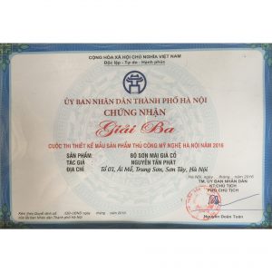 Giải ba - cuộc thi thiết kế mẫu sản phẩm thủ công mỹ nghệ Hà Nội năm 2016 - sản phẩm "bộ sơn mài giả cổ" - Nguyễn Tấn Phát
