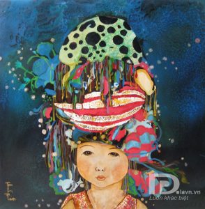 Tranh sơn mài tuổi thơ