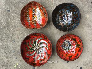 Bát dừa sơn mài chế tác thủ công